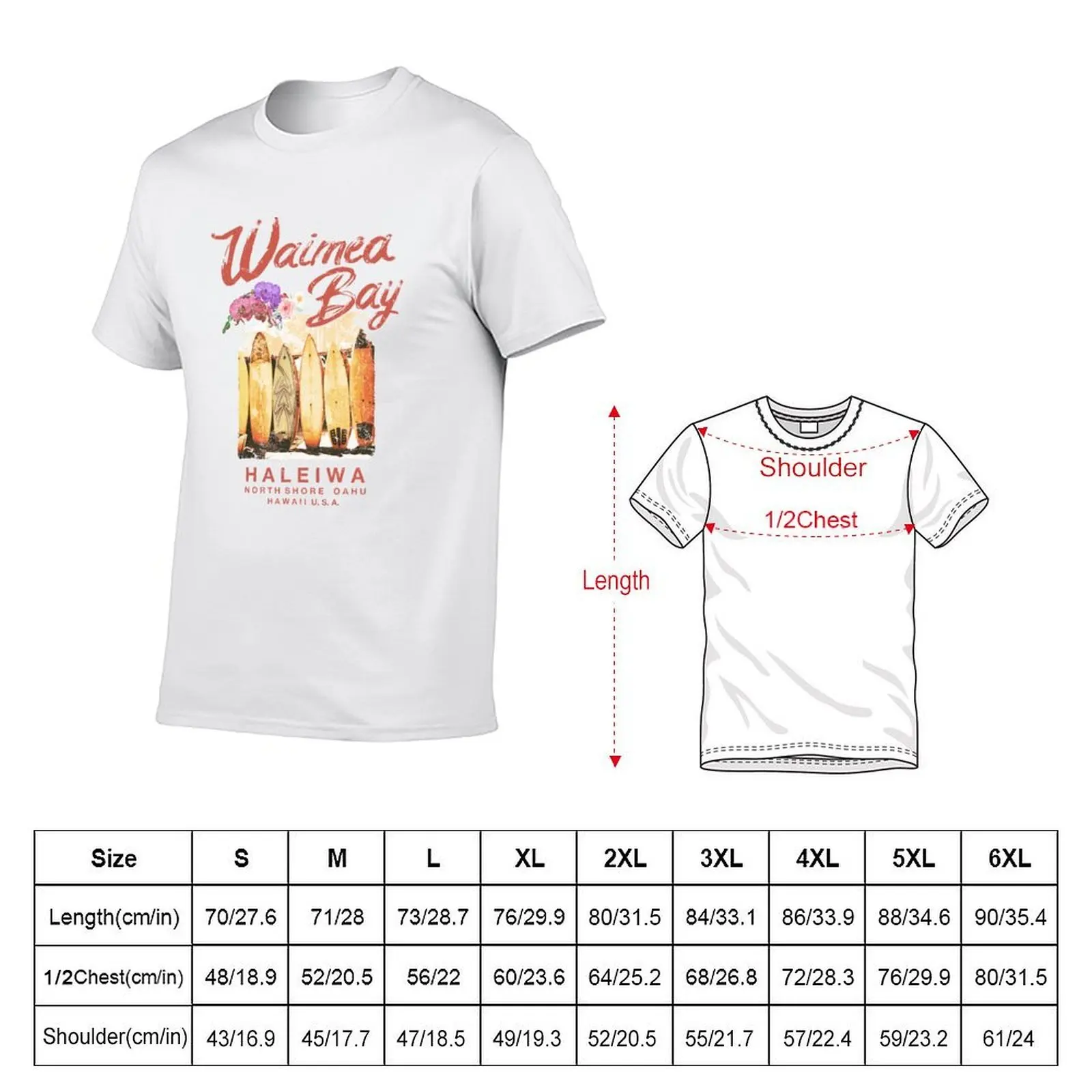 ハワイワイメア湾サーフィンヴィンテージハワイアン Tシャツマン tシャツ tシャツデザイナー Tシャツ