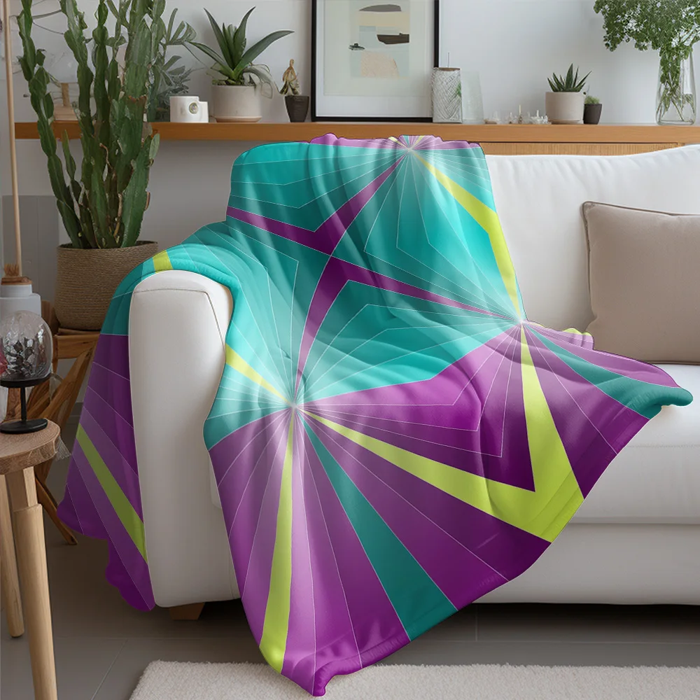 Geometric Pattern Blanket Abstract Hexagon Design Throw Blanket Kids Teen Sofa Bed Decorative Throw Blanket