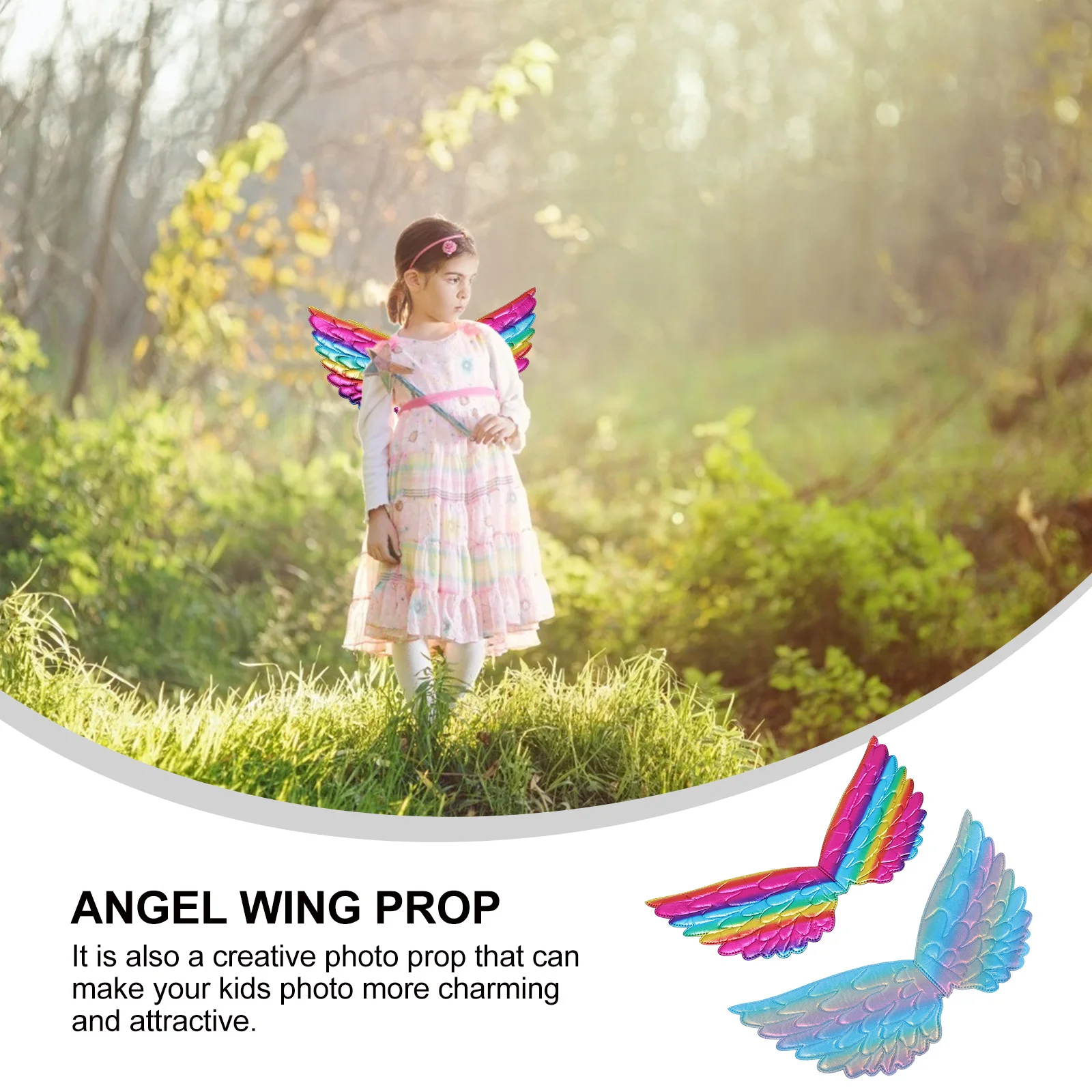 

Wings Decorative Props Kids Fairy Angel Wing Costume Party Holiday Carnival Masquerade Cosplay Bronzing Fabric Performance Girl