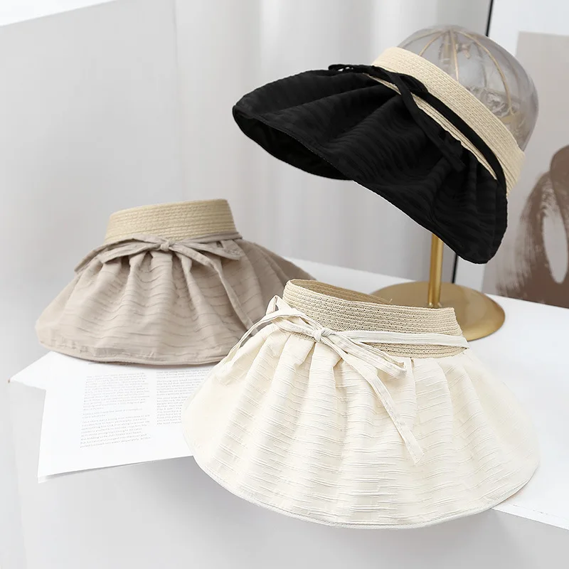 

Women's Summer Hat Shell Shaped Bucket Hat Foldable Sun Protection Wide Brim Sunhat Adjutable Beach Accessories Casual