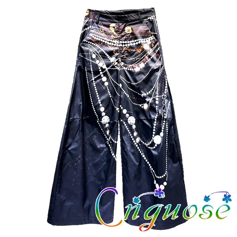 

2024 y2k pants Japanese and Korean Spring/Summer Pearl Pattern Wide Leg Pants , streetwear pants women