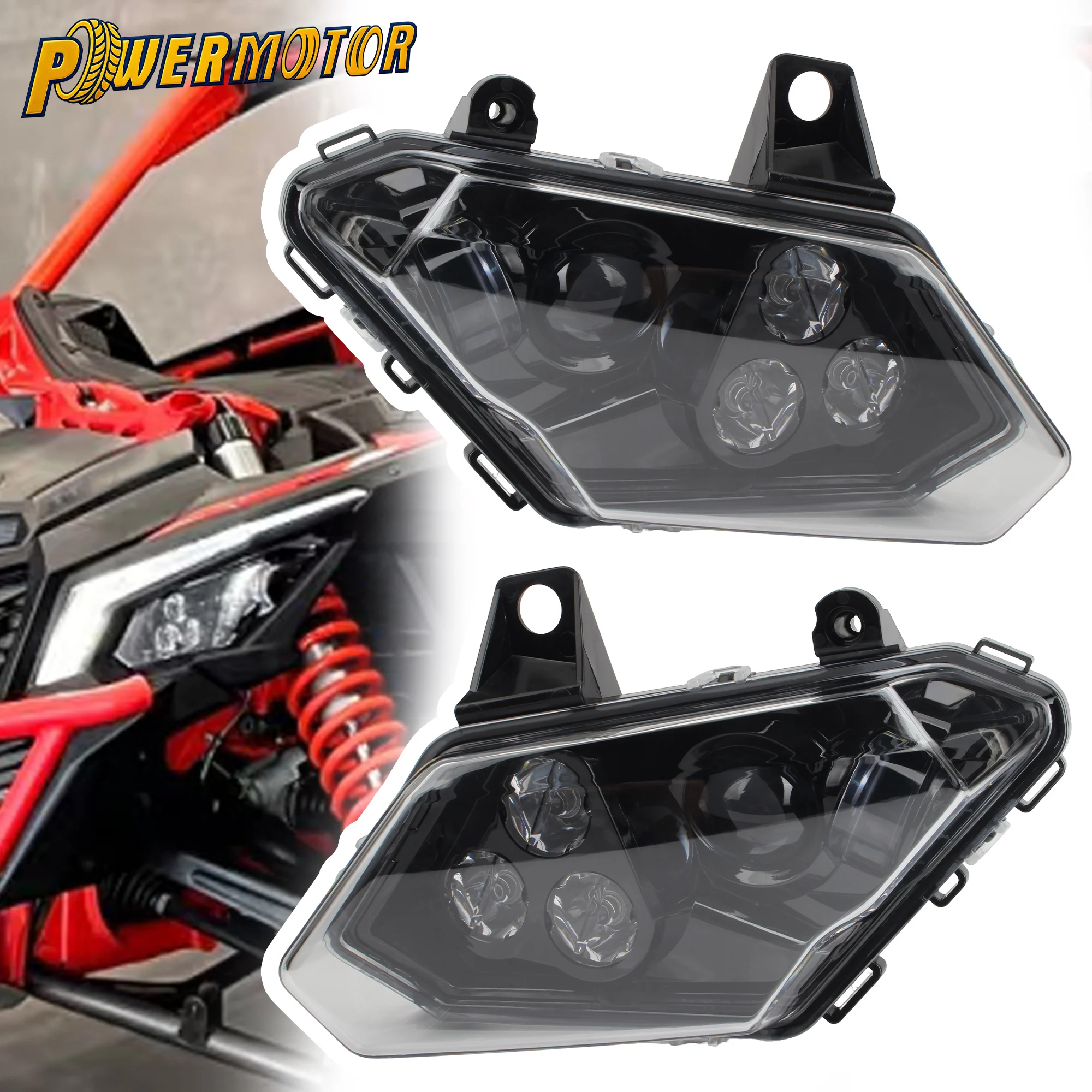 

For Can-Am Maverick X3 Max R RR XDS XRS Turbo DPS 4x4 2017-2021 UTV LED Headlights Assembly Headlamp Replace 710004658 710004659