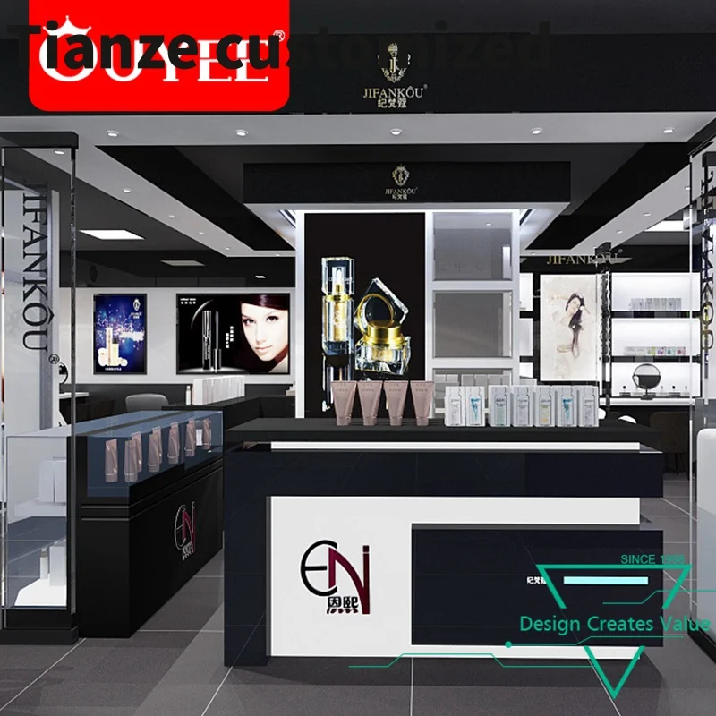 

Customized-Wooden Custom Trade Show Booth Display Makeup Studio Cosmetic Store Furniture Cosmetics