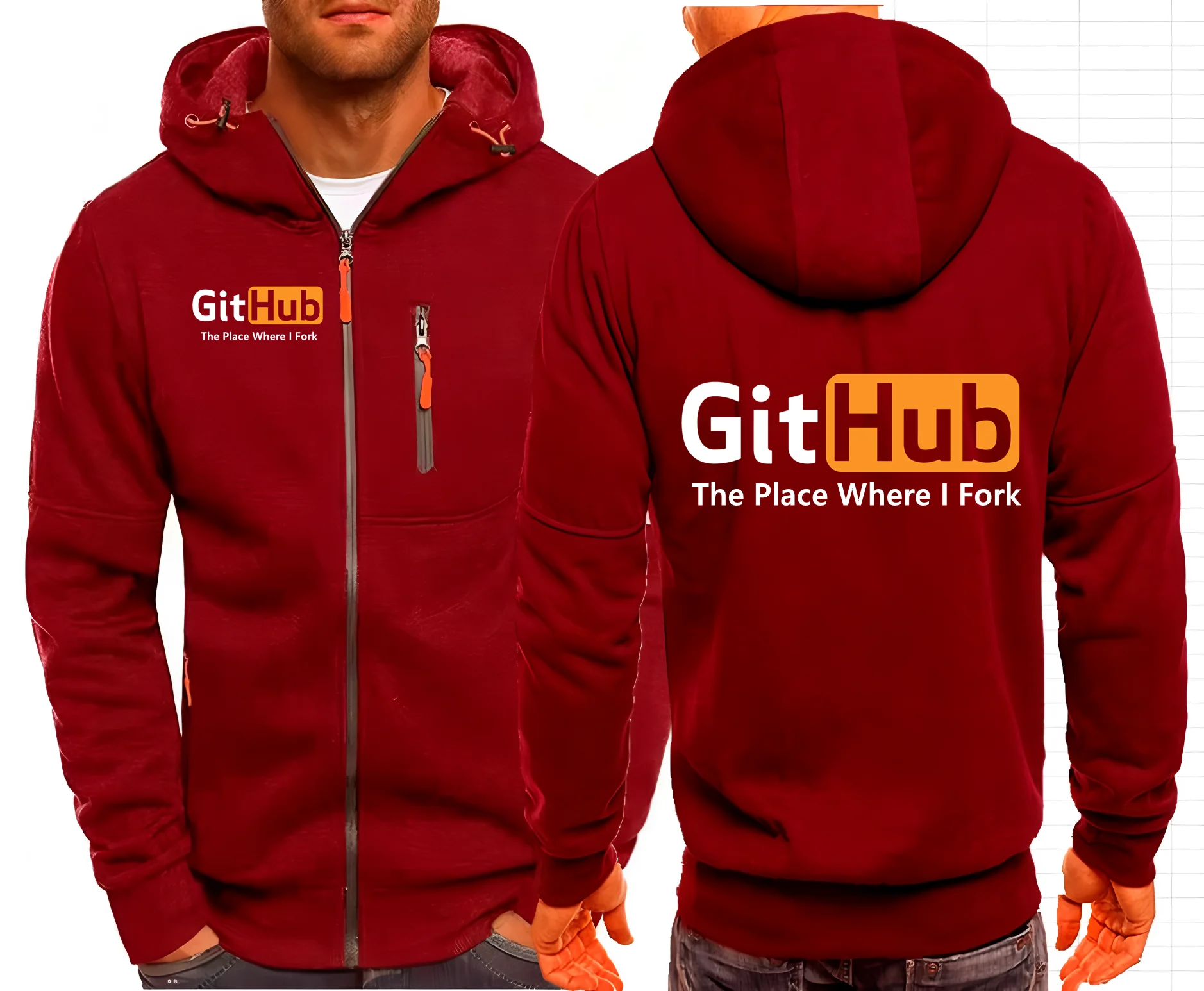 Github The Place Where I Fork برمجة ملابس الشارع الشهير للرجال مع قلنسوة بسحاب سترة بقلنسوة صلبة ملابس رجالية بغطاء للرأس في الهواء الطلق #2