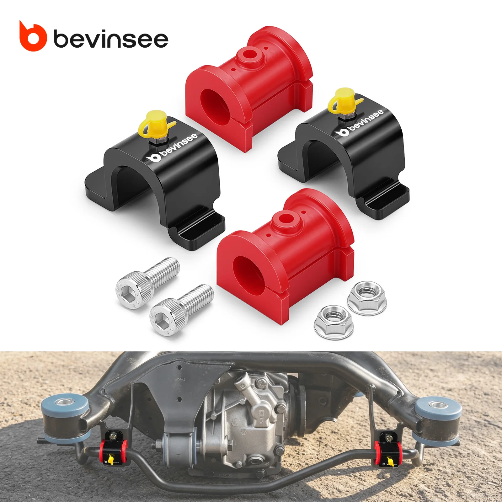 BEVINSEE 18mm Rear Anti Roll Sway Bar Polyurethane Bushing for BMW E36 E46 E85 E86, Replacement for 33551138104/33506779734