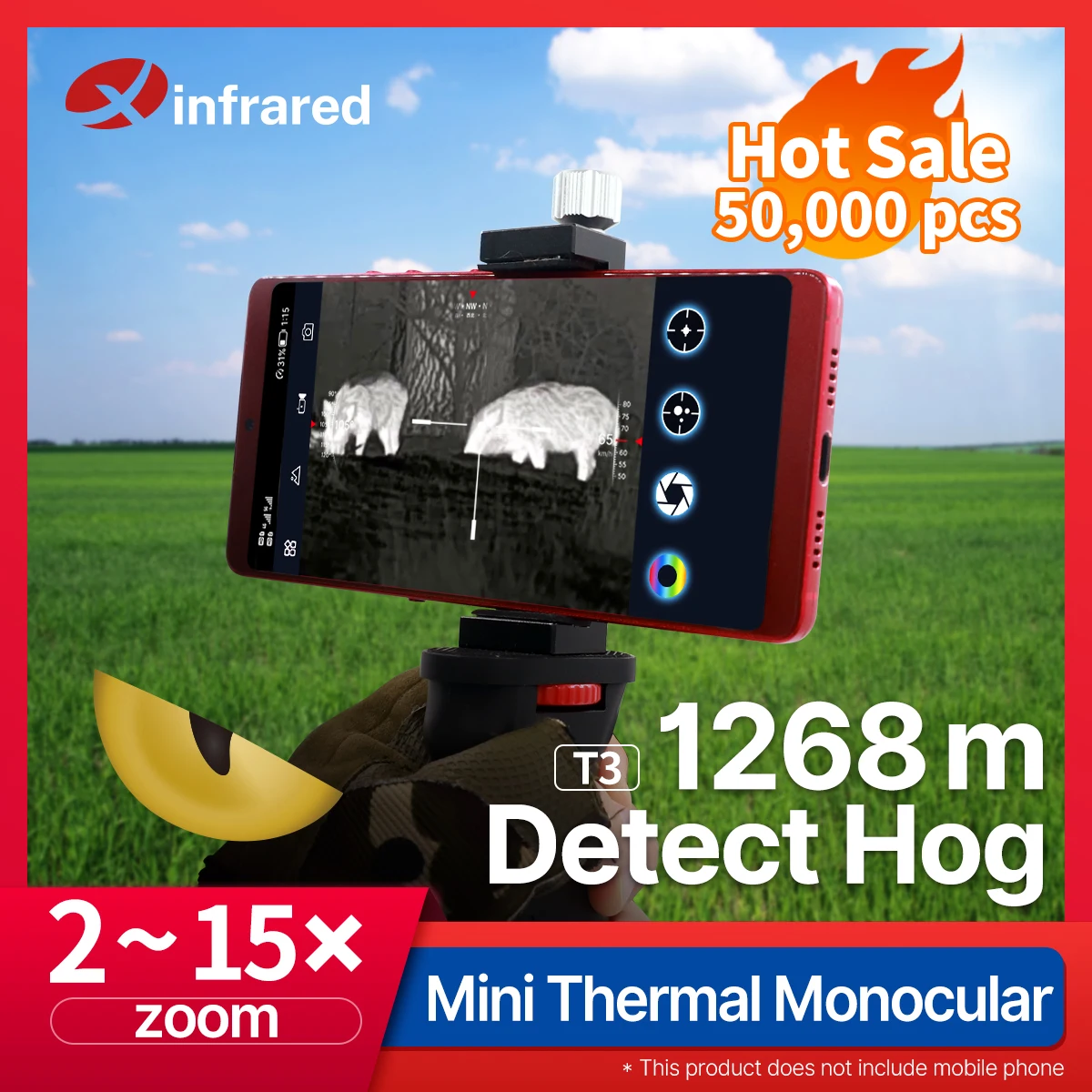 InfiRay Xinfrared T3 Night Vision Monocular Thermal Imaging Telescope for Hunting Rescue Android Thermal Imager Thermal Camera