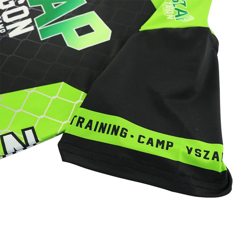 MMA Rashguard szybkoschnący Vszap Muay Thai T Shirt z krótkim rękawem poliestrowe kompresyjne koszulki bokserskie siłownia Jiujitsu