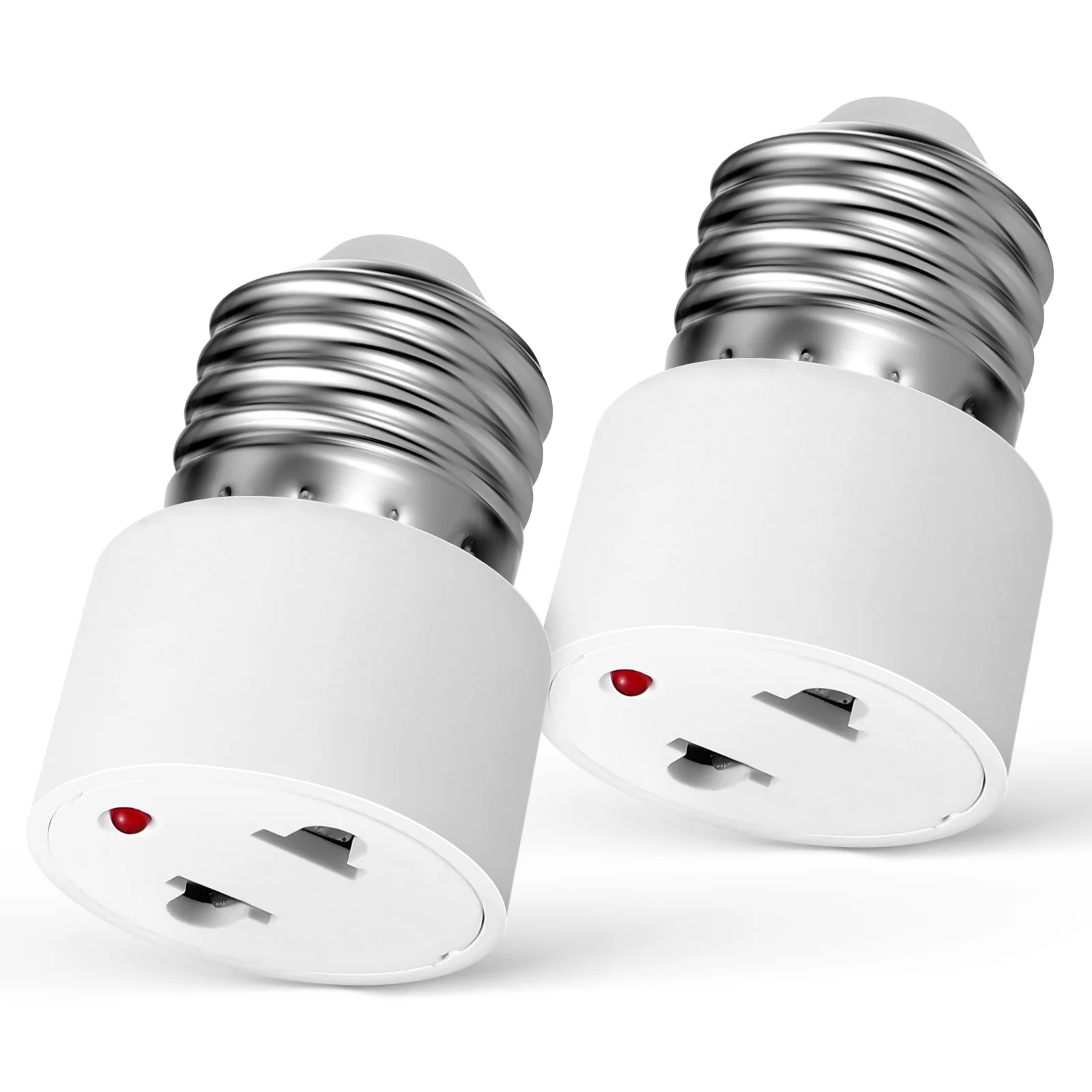 

2 Pcs Socket Converter Light Bulb to Outlet Plug Adapter Smart USB Polarized Lighting Accessory Abs Travel Rechargeable Bulbs