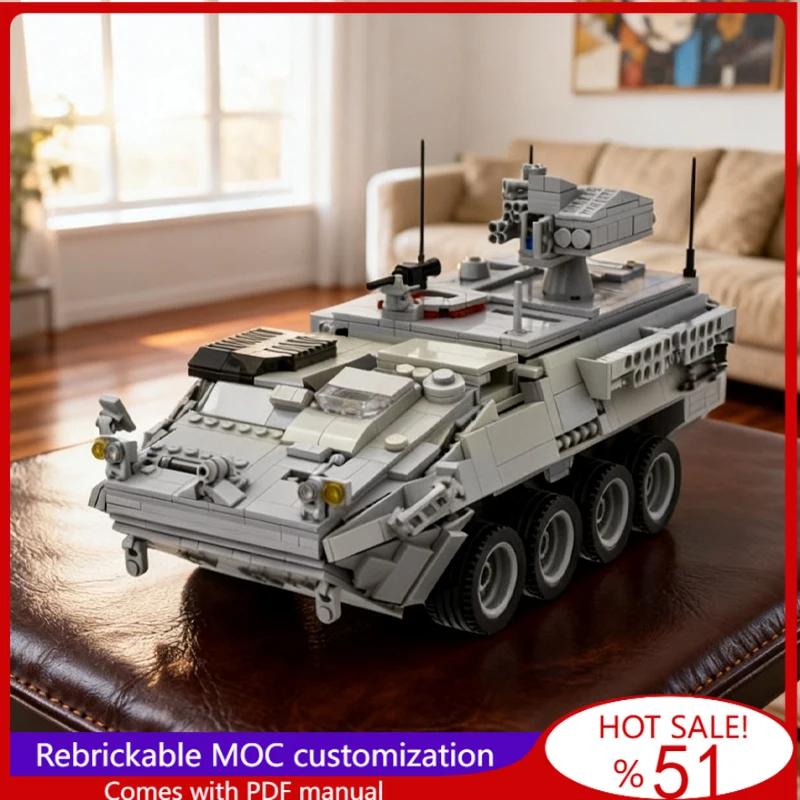 1751PCS MOC Serie Personalizada M1134 Vehículo de Misiles Antitanque Guiados, Modelo DIY para Armar, Juguete Educativo Creativo para Niños, Regalo de Navidad