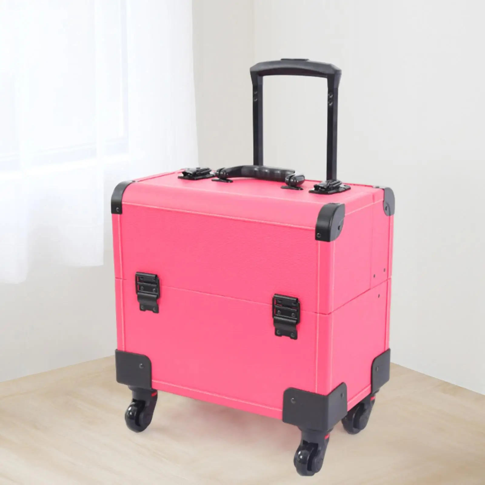 

Trolley Cosmetic Case Waterproof Cosmetic Organizer Divider Multipurpose Vanity Case for Traveling Hairstylist Home Beauty Tool