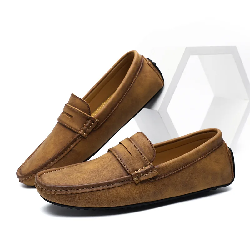 

Новый стиль, мужская обувь для вождения из воловьей кожи, мужские лоферы в стиле ретро, повседневная кожаная обувь