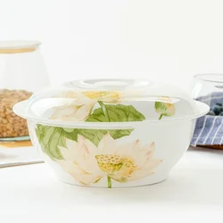 9inch, bone china soup bowls with lid, Chinese painting design, ceramic soup tureen for soup, catering equipment buffet, serving