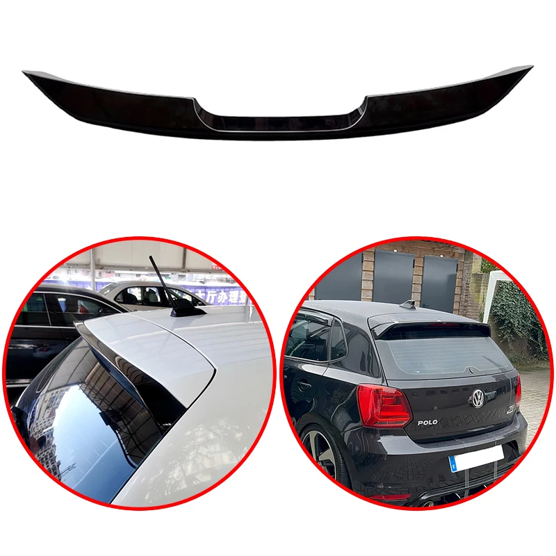 

For VW Volkswagen POLO MK5 6C 6R 2011 To 2018 High Quality ABS GTI Style Car Rear Roof Spoiler Glossy Black Carbon Fiber Look