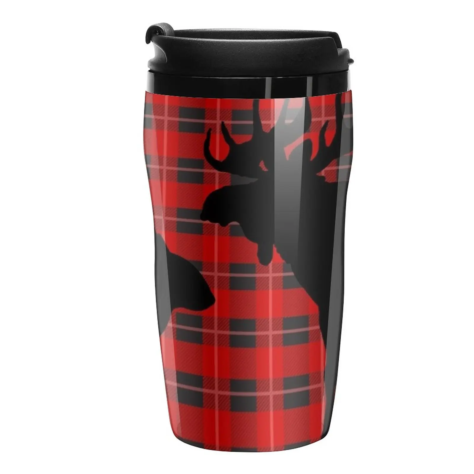 

New moose + squirrel - plaid/black Travel Coffee Mug Thermos Coffee Thermo Coffee Mug Black Coffee Cup Cups Coffee