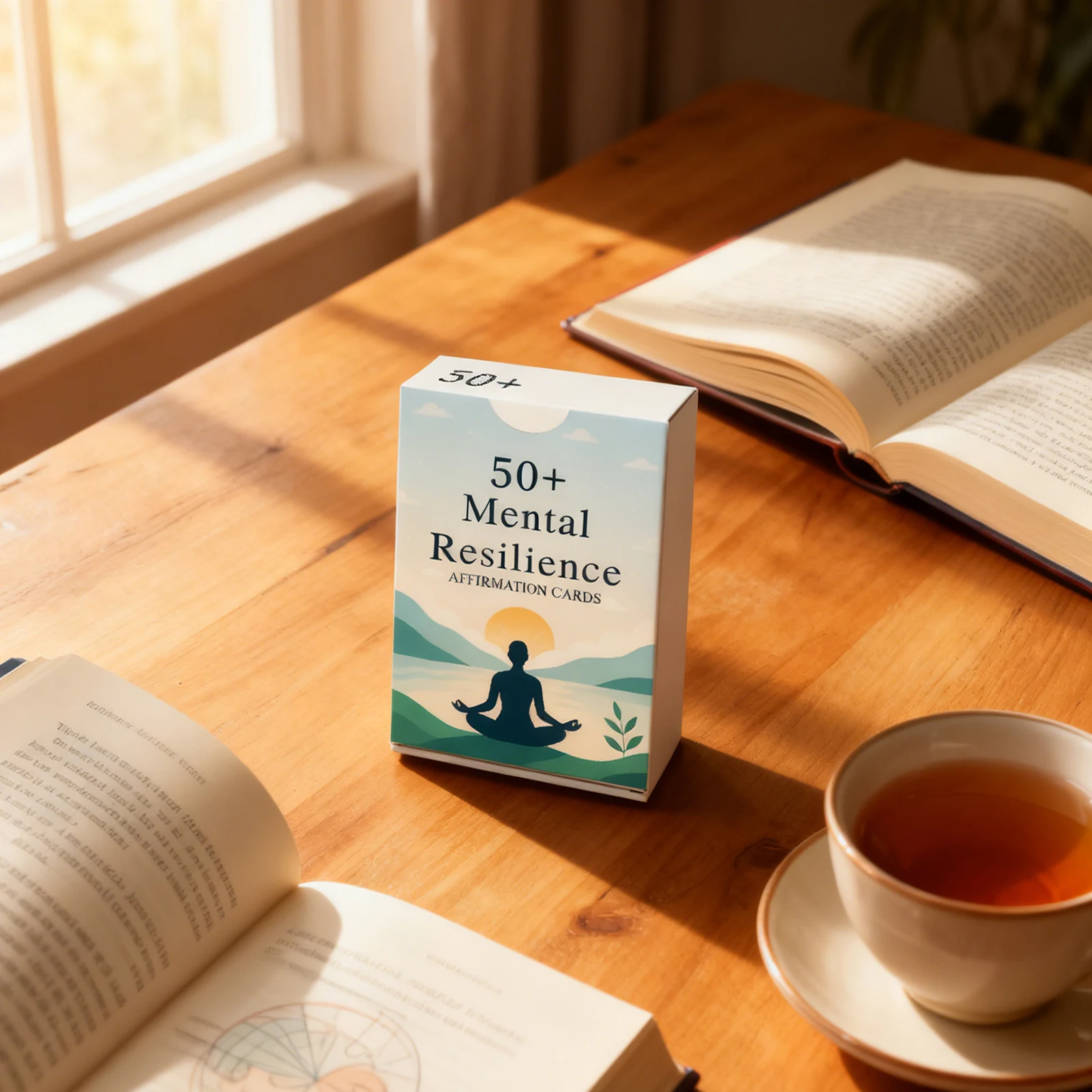 50 قطعة من بطاقات التأكيدات الإيجابية لبناء المرونة العقلية وتخفيف التوتر والعافية العاطفية ودعم الدافع اليومي