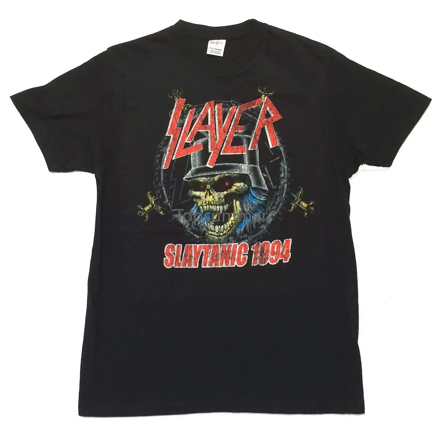 

Slayer Slaytanic 1994 Skull Mens Black T Shirt New Band Merch