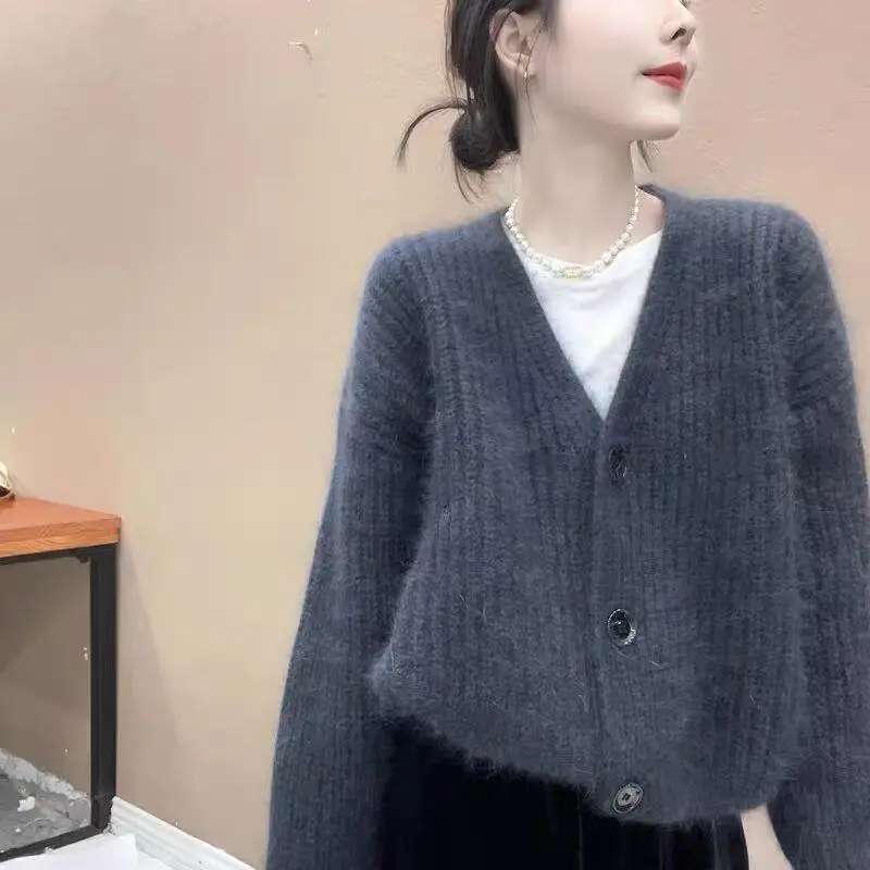 Heiße Prinzessin V-ausschnitt Strickjacke Mädchen Mode Lange Ärmel Gestrickte Hemd Pullover Lose Frühling Herbst Kleidung Außerhalb Unterhemd Neue