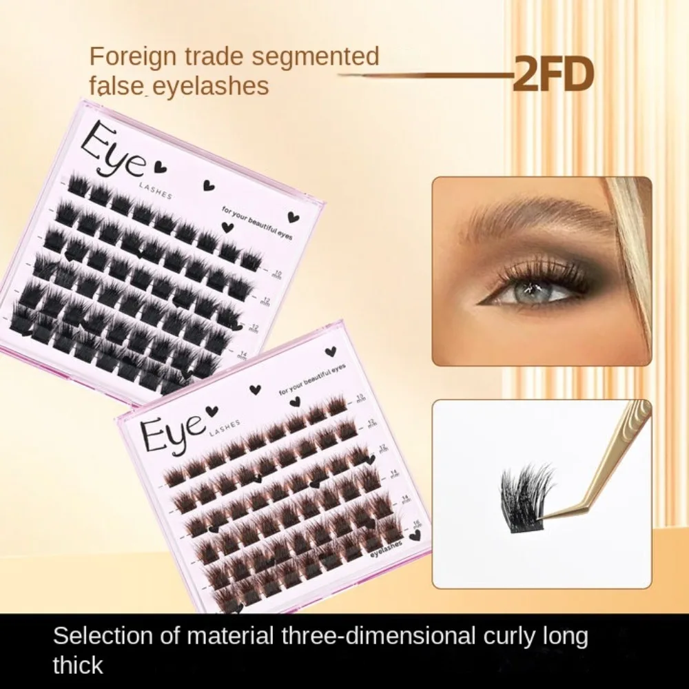 3D Mink Effect Segmented False Eyelashes Single Cluster Soft Fluffy DIY Grafting Eyelashes Handmade Reusable