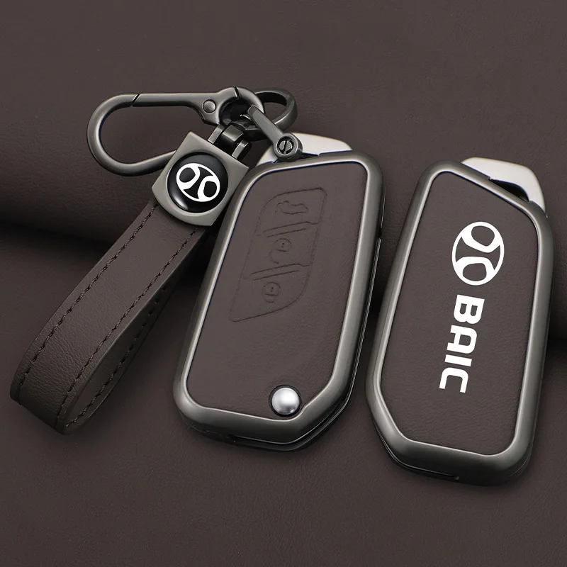 

Zinc Alloy Car Key Case Cover Fob For Baic Senova X25 X35 X55 X65 D50 for Changhe Q25 Q35 A6 Auto Accessories Holder Protective