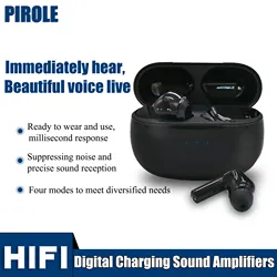 A pair Rechargeable wireless sound hearing aid amplifier Wireless Mini Sound Amplifier for the elderly Airpod