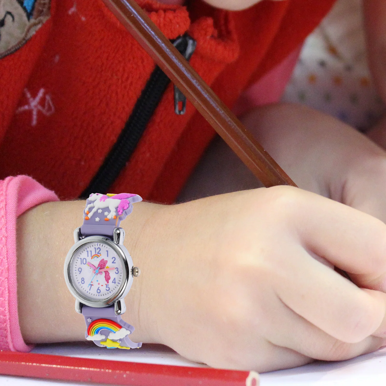 

Cartoon Watch for Kids Adjustable Unicorn Design Lightweight Portable Children Wristwatch Boy Telling