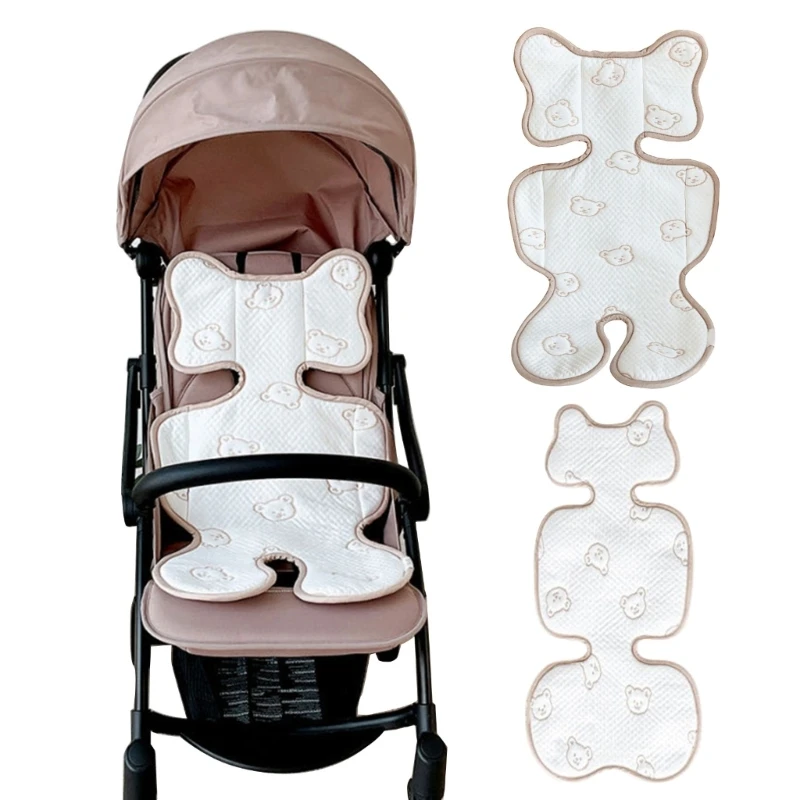 Breathable Baby Stroller Pad Must Get Pram Addition Bear Pattern Pram Cooling Insert Soft & Comfortable Pad for Infants