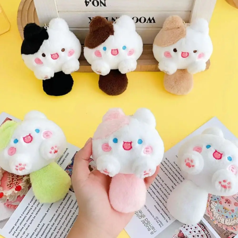 цена Plush Plush Cat Keychain Squeaking with Sound Squeak Cat Plush Keyring PP Cotton Korean Style Plush Cat Doll Pendant Couple Gift