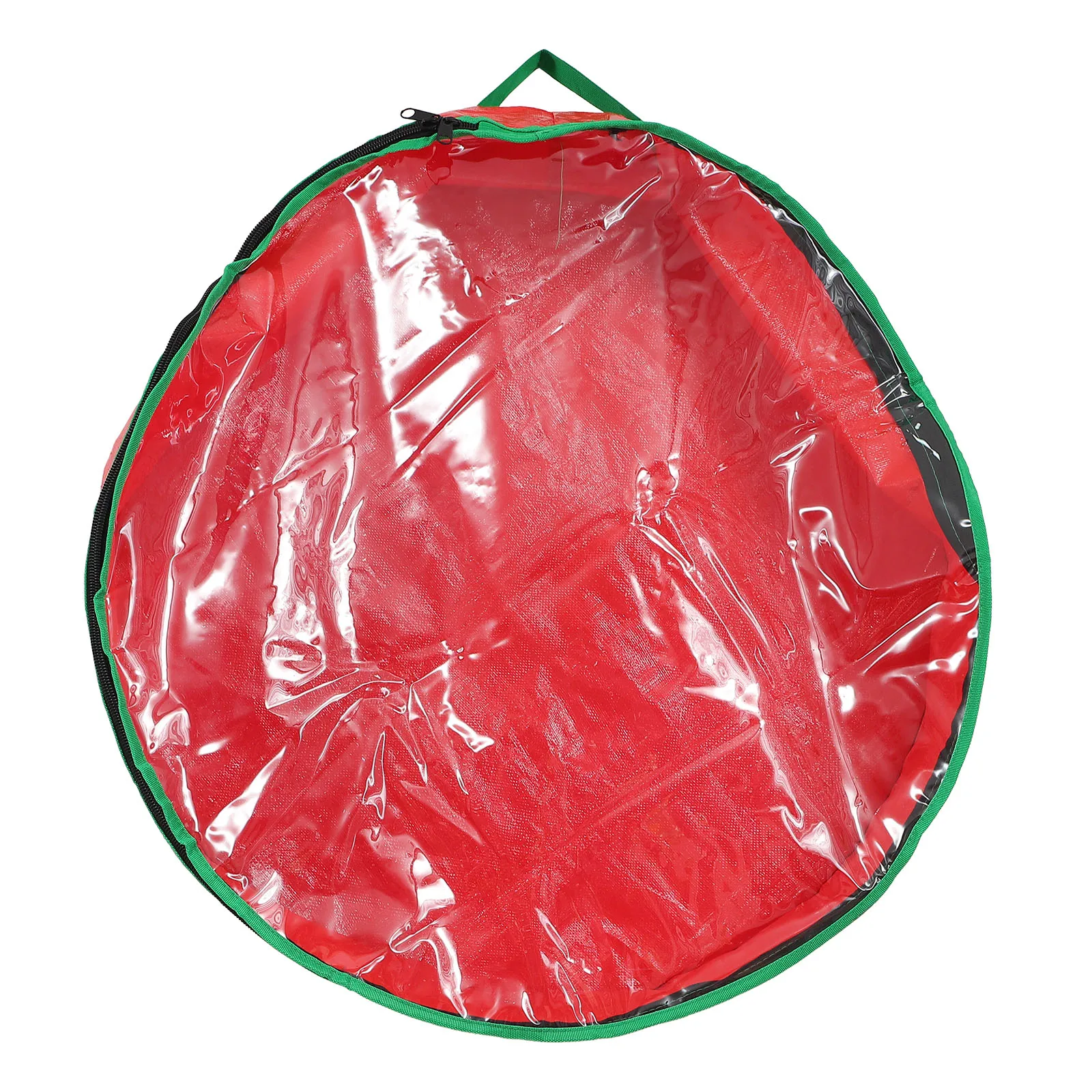 

1Pcs Christmas Wreath Storage Bag Elegant Round Transparent Window Design High Durability for Christmas Decor Gift Garland