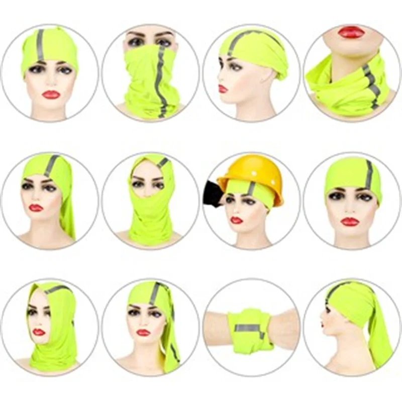 Hi Vis Reflective Safety Face Clothing-Neck Gaiters Bandanas Scarf Gaiters Face Mask Multifunctional Headwear