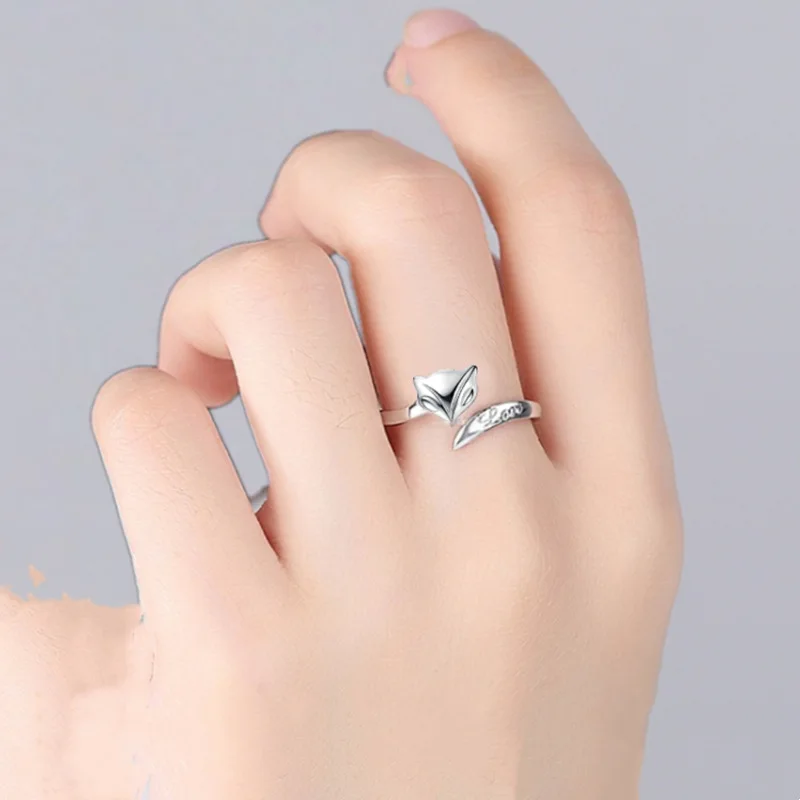 925 Sterling Silver Fox Ring Classic for Women Beautiful Fashion Wedding Engagement Jewelry Shining Party Women Gifts