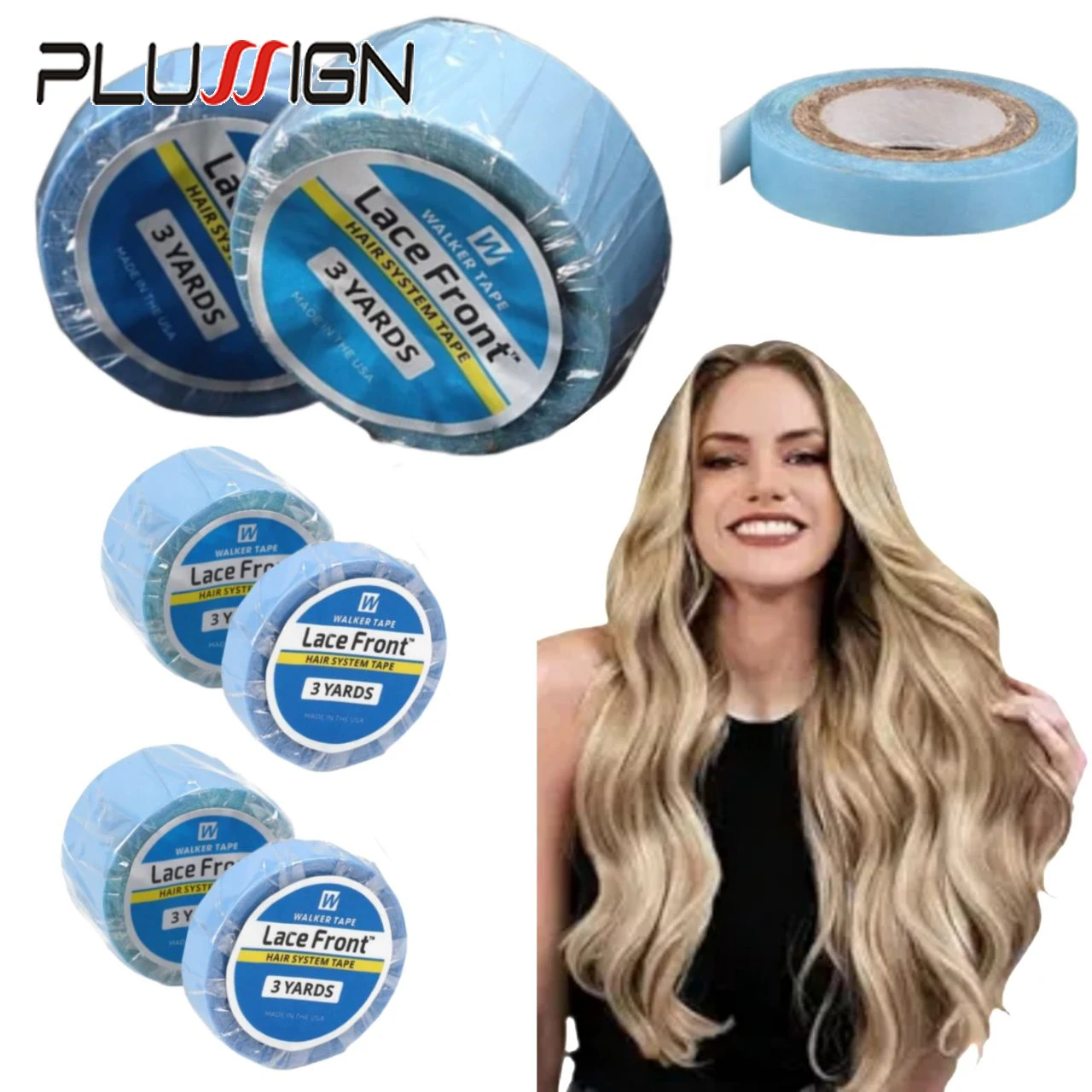 

Lace Front Wig Tape Glue Adhesive Strong Hold Glue Strips Waterproof Adhesive For Hair Extensions 3Yards Replaceable Tape