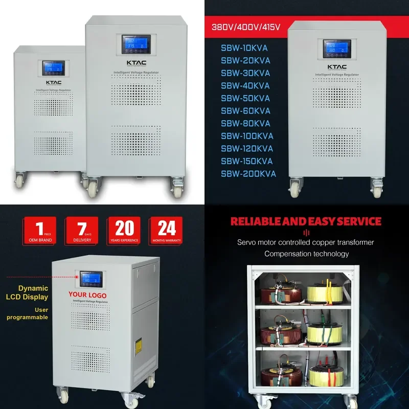 

【CHIMU HOME】10KW-100KW Single/Three Phase 220V 380V Servo Type Automatic AC Voltage Stabilizer