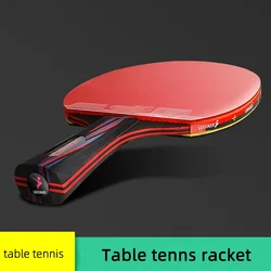 Raqueta de ping pong profesional, raqueta de tenis de mesa, mango corto y largo, hoja de carbono, goma con espinillas de doble cara