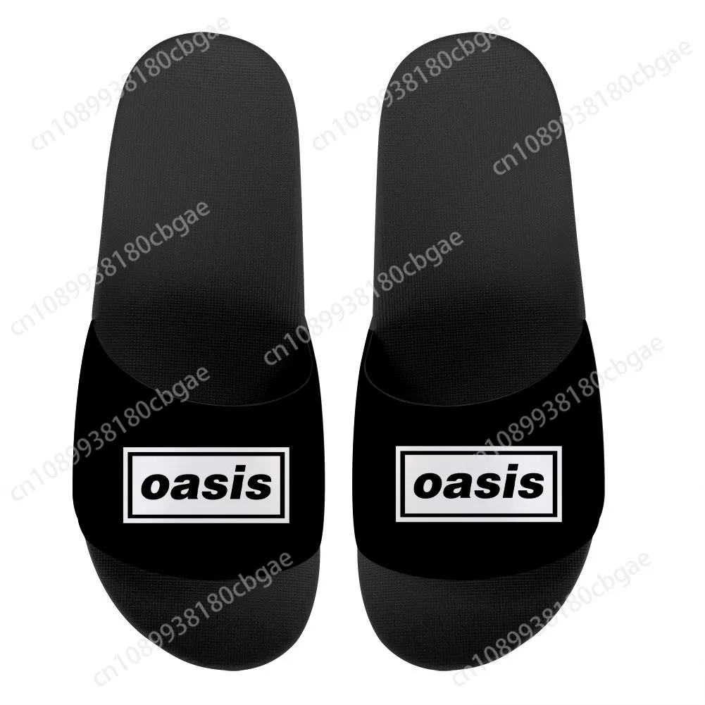 

Oasis Rock Band Music shoes Women Slippers Printed Lady Slipper Leisure Flat Shoes Summer Slippers Beach Shoe custom shoes