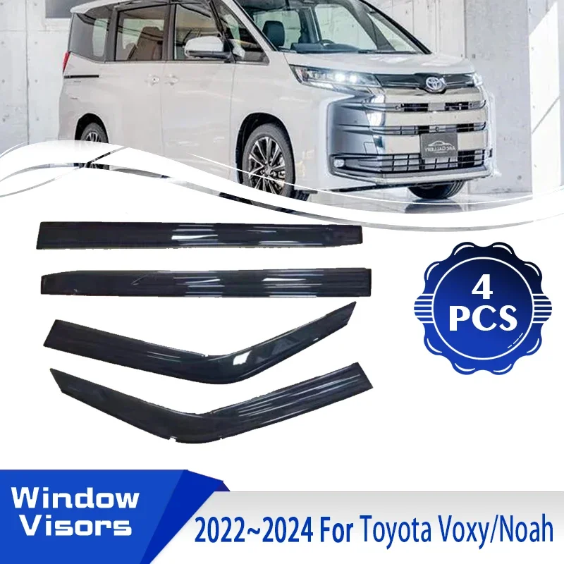 Window Visors For Toyota Noah Voxy R90 2022~2024 Car Window Wind Sun Rain Visor Deflector Awnings Weathershield Auto Accessories