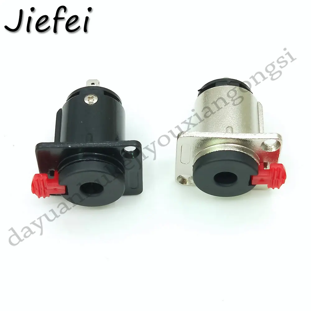 100 pcs 6.35mm Stereo Female Panel Chassis Base Locked Socket adapter Black&Silver Colors Banana Plugs