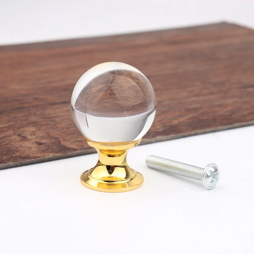 

4Sets Crystal Ball Cabinet Knobs European Style Crystal Glass Drawer Handles Decorative Door Knobs for Wardrobe Home Furniture