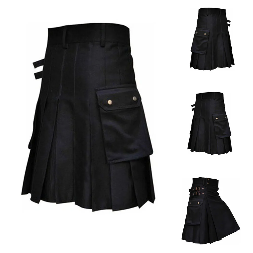 

Brand New High Quality Hot Sale Skirt Men Clothing Goth Highland Kilt Kilts Outdoor Traditional Utility Black Deluxe