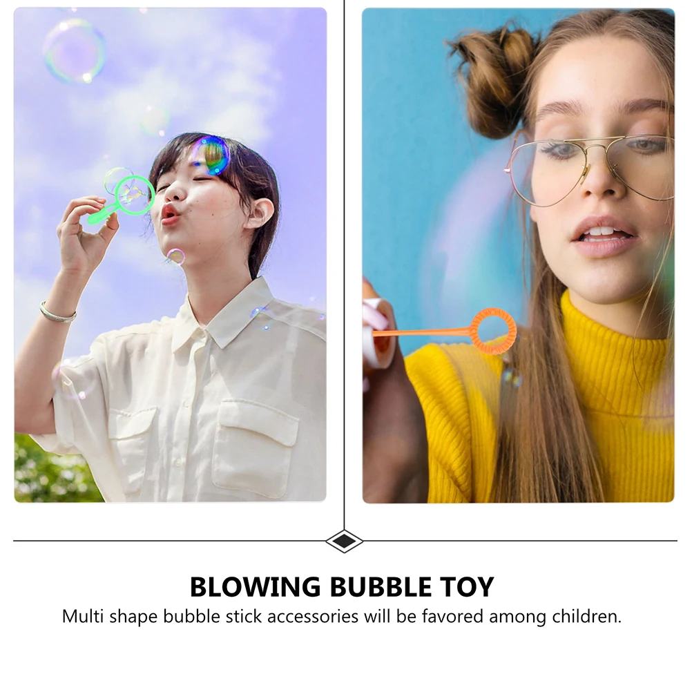 

28pcs Bubble Stick Set Blowing Bubble Tools Kids Safe Multi Shape Wands With Tray Handle For Party Celebration Outdoor