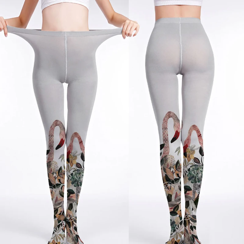 Women Fashion Pattern Pantyhose Tattoo Printing Fancy Stocking  Japanese Harajuku Cute Lolita Tights Bottoming Pantyhose