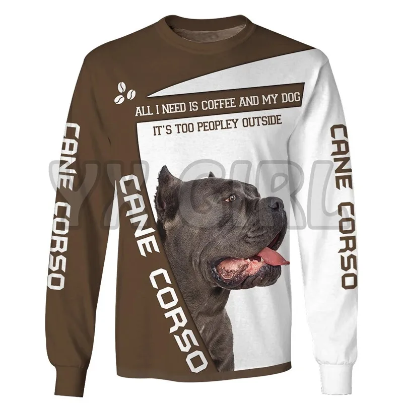 

All I Need Is Coffee And My Dog Funny Cane Corso 3d All Over Printed Sweatshirts Men For Women Pullovers Unisex Tops 01