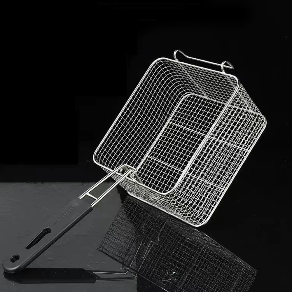 Fry Basket Nickel Plated Mini Fried Skewers Chips Fish Fry Baskets Fryer Basket Strainer 20.5 *18.5*10.5cm For Home Accessories