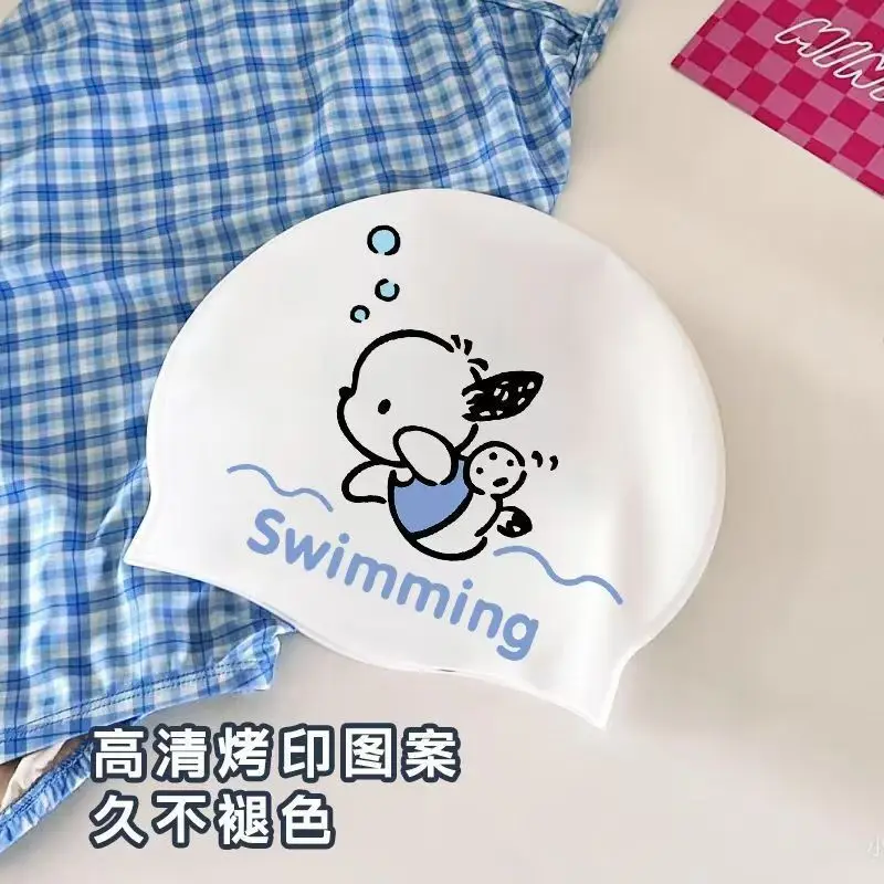 Waterproof Silicone Women's Swim Cap, Chlorine-Resistant