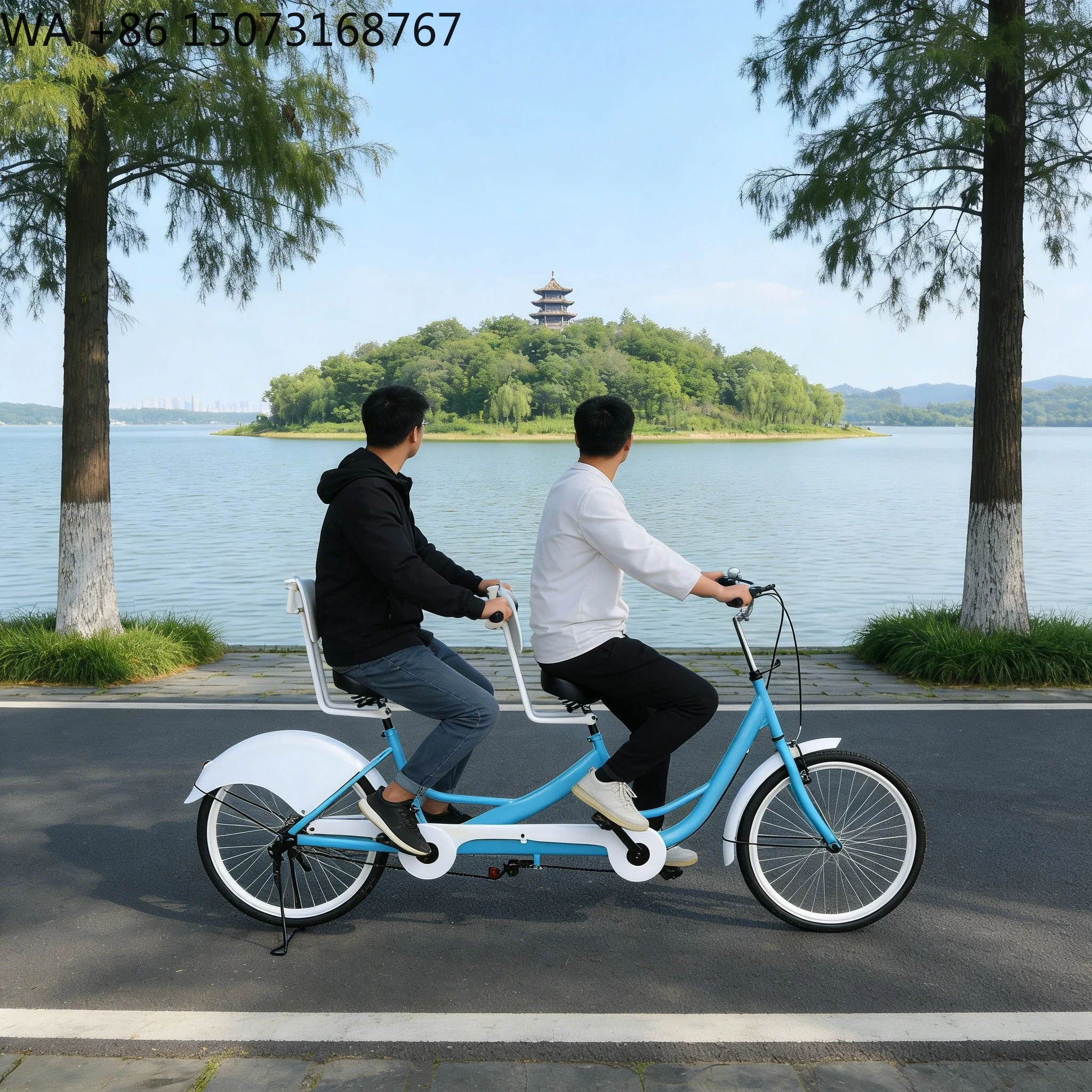 

New Design Tandem Bike Adults Folding Foldable Lightweight Single Speed Steel Frame Aluminum Alloy for Outdoor Riding Trips
