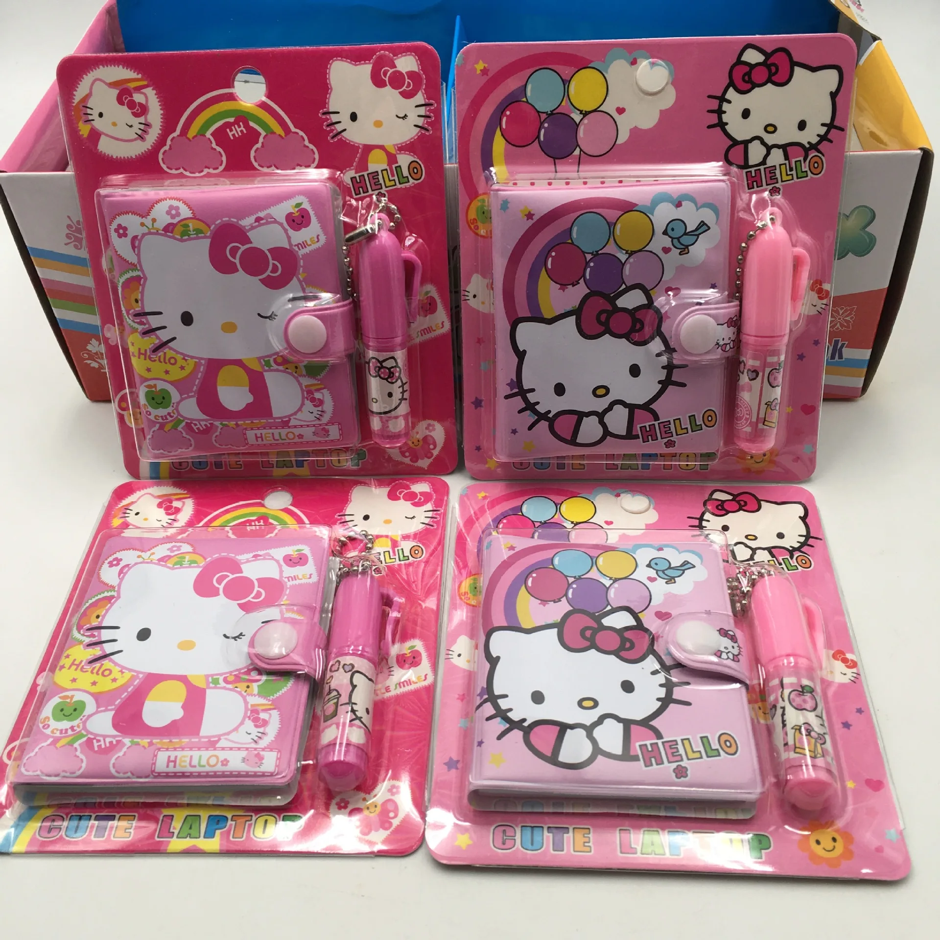 Sanrio-Folleto de papelería de Hello Kitty para niña pequeña, juego de oficina con bolígrafo, 24 piezas, venta al por mayor, suministros para