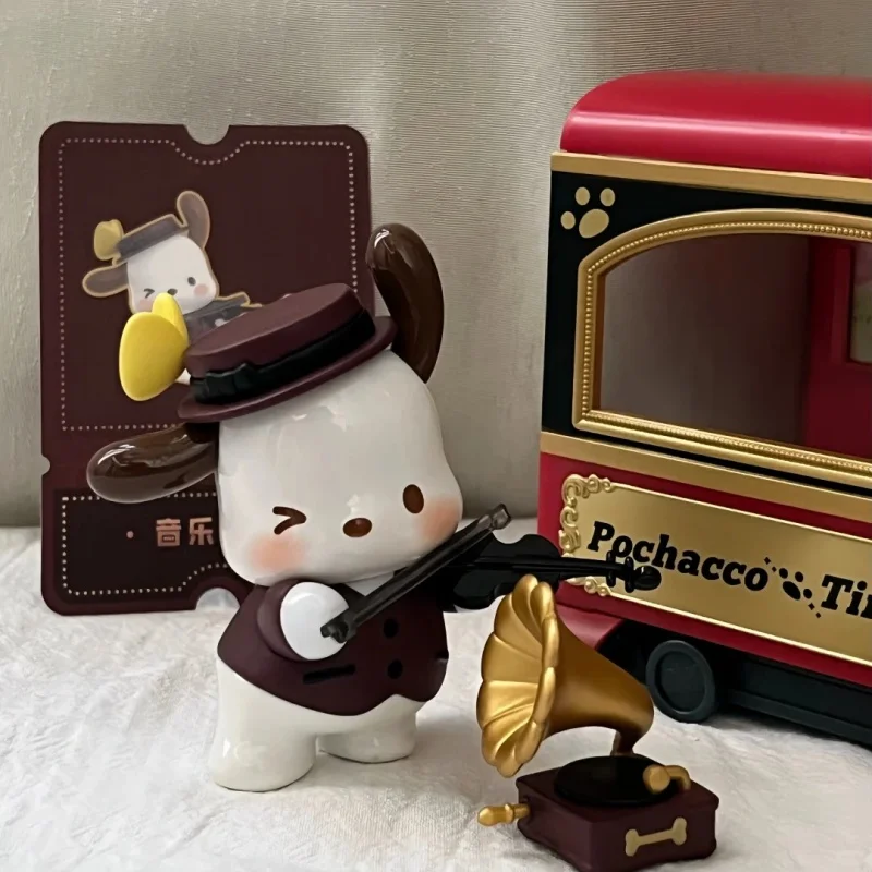 

In Stock Sanrio Pochacco Retro Time Train Blind Box Anime Doll Model Toy Mysterious Box Desktop Ornament Birthday Surprise Gift