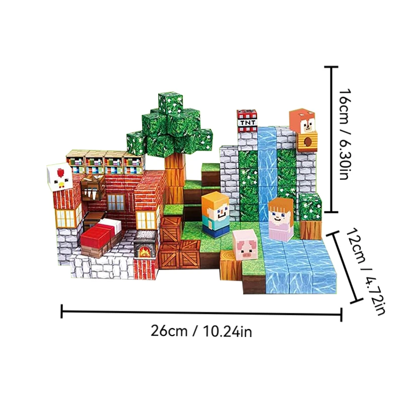 Azulejos magnéticos de animales del bosque, juego de construcción creativo de 150 Uds., juguetes educativos STEM, rompecabezas 3D, decoración artesanal, Idea de regalo de vacaciones