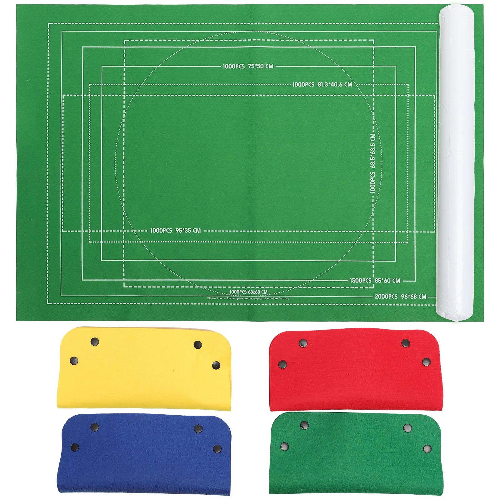 1 Satz großformatige 2000-teilige Puzzle-Aufbewahrungsmatte, Jigsaw-Rolle, grüner Filzsockel mit verstellbaren Befestigungsbändern, Luftsteuerung