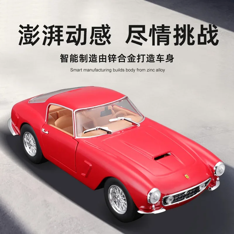 Bburago 1:24 Ferrari 250 GT Replica Metal Diecast Car Model Scale 458 488 Miniature Toy - Perfect Gift for Ferrari Enthusiasts