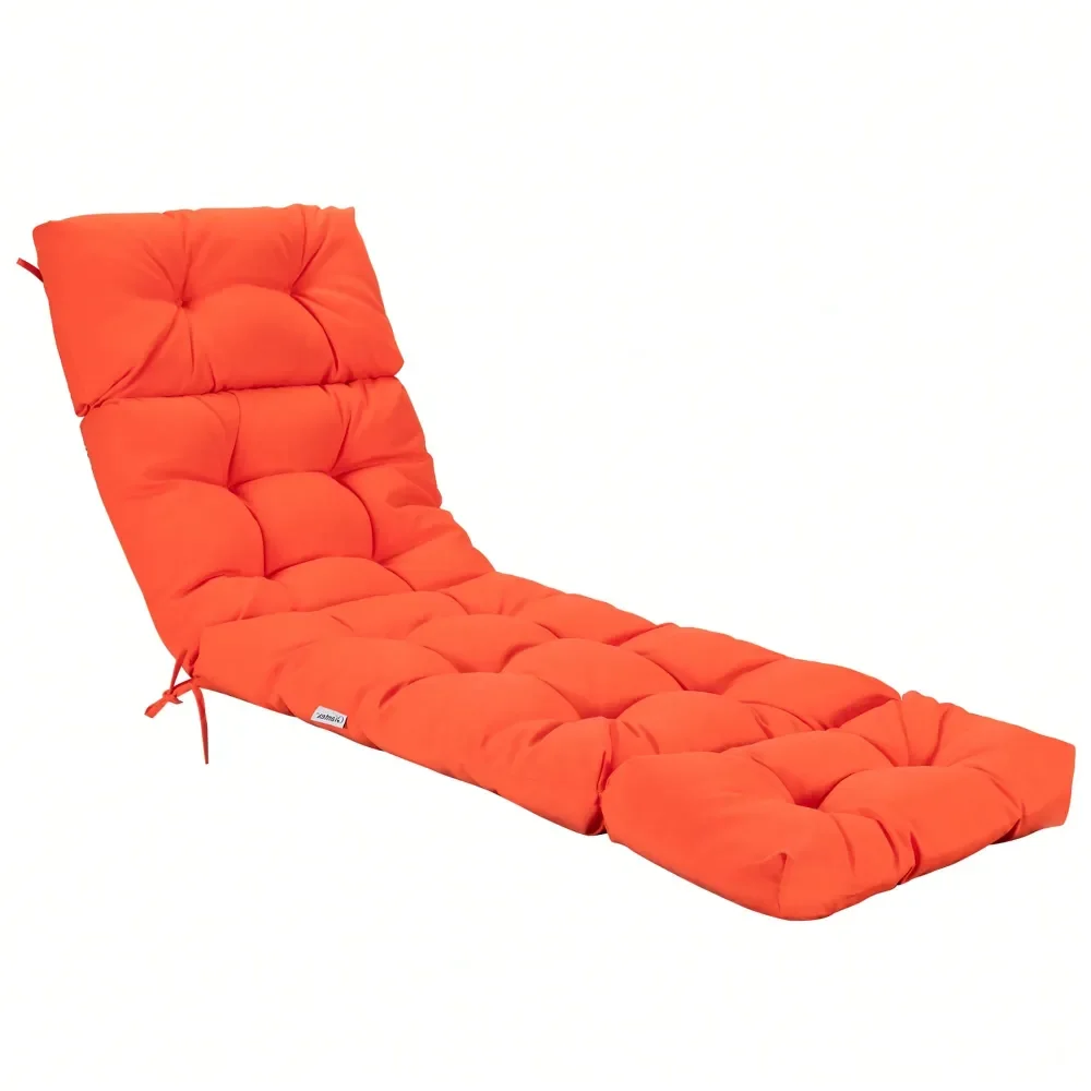 

73 Lounge Chaise Cushion Padded Recliner Cushion Indoor Outdoor Navy Orange Black Dark Orange Beige Gray Brown